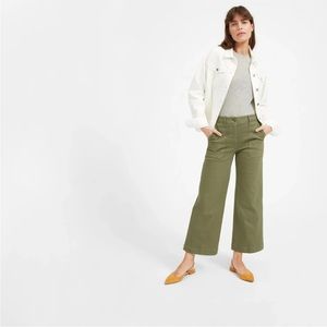 Wide leg green Everlane pants